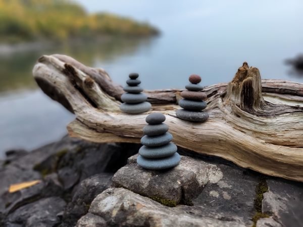 Lake Superior Beach Stone Cairn - 5 Stone Cairn - Image 2