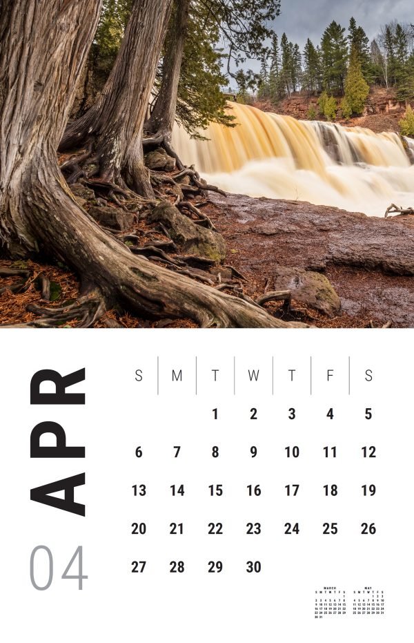 Landscapes of Minnesota 2025 Monthly Calendar featuring photographs of Lake Superior - Image 4